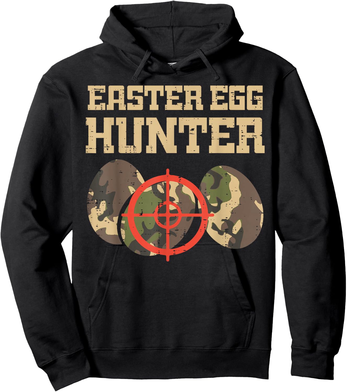 Easter Egg Hunter Camo Funny Hunting Boys Girls Kids Toddler Hoodie - Hoodie | Black