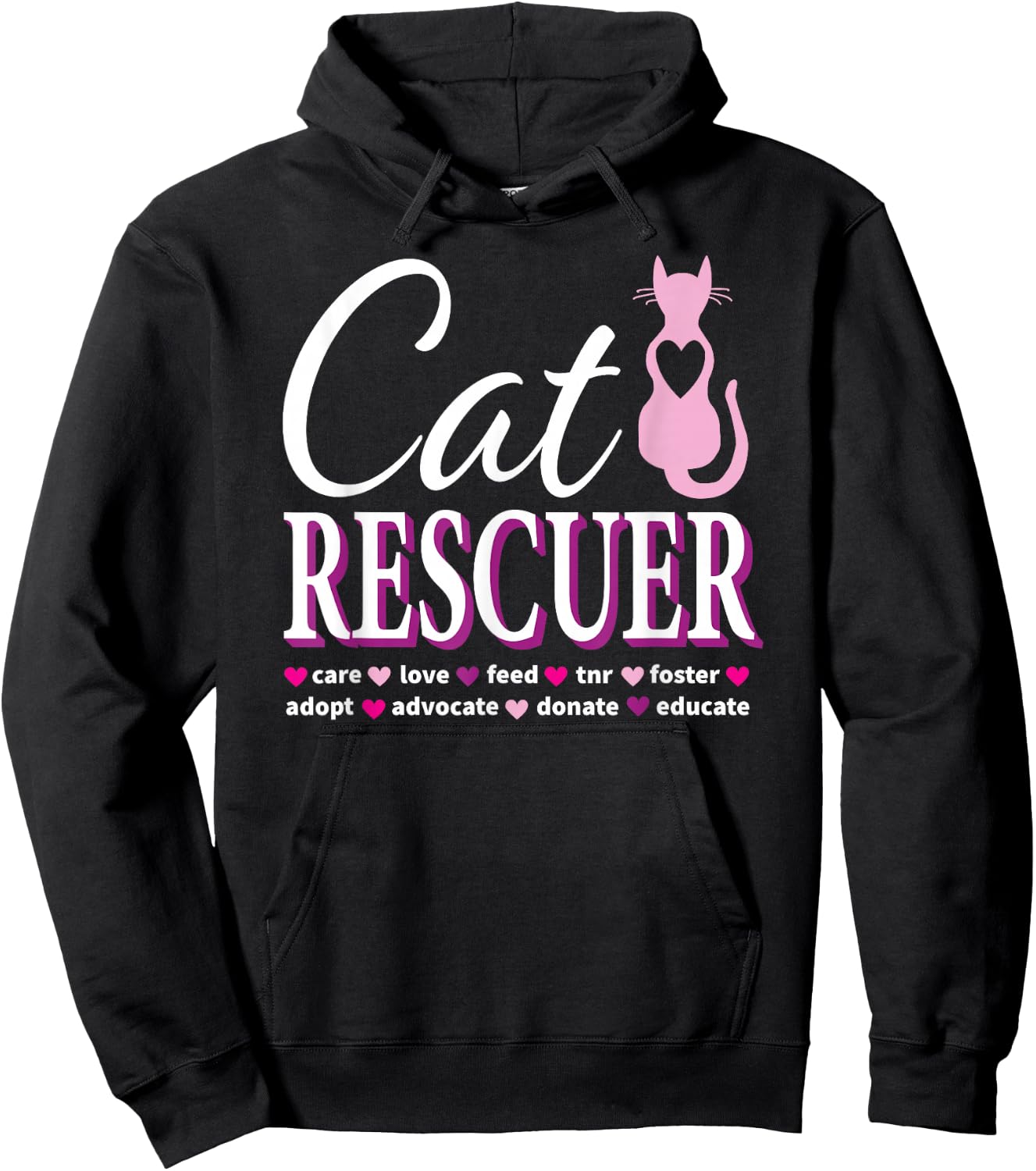 Cat Rescue Gift Feral Kittens Homeless Cats TNR Advocate Hoodie - Hoodie | Black