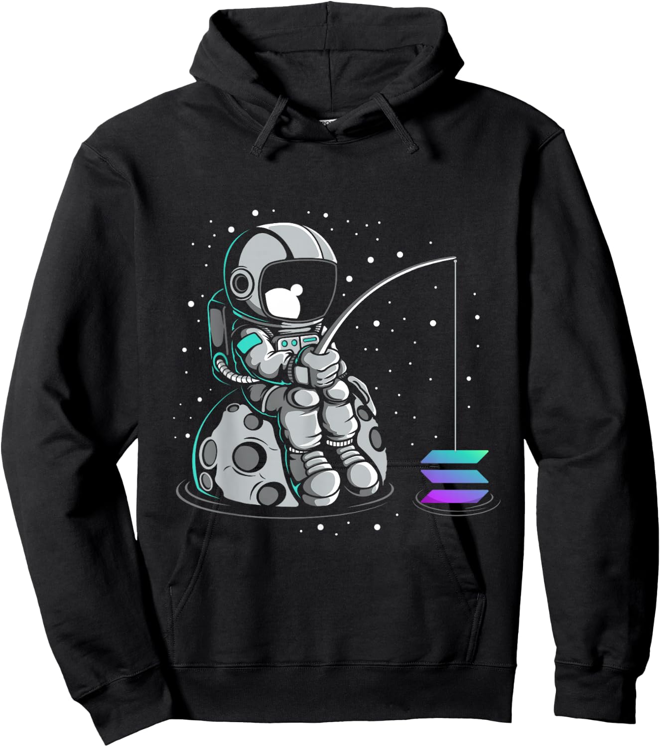 Solana Fishing Crypto Bullrun SOL Token Rich Millionaire Hoodie - Hoodie | Black