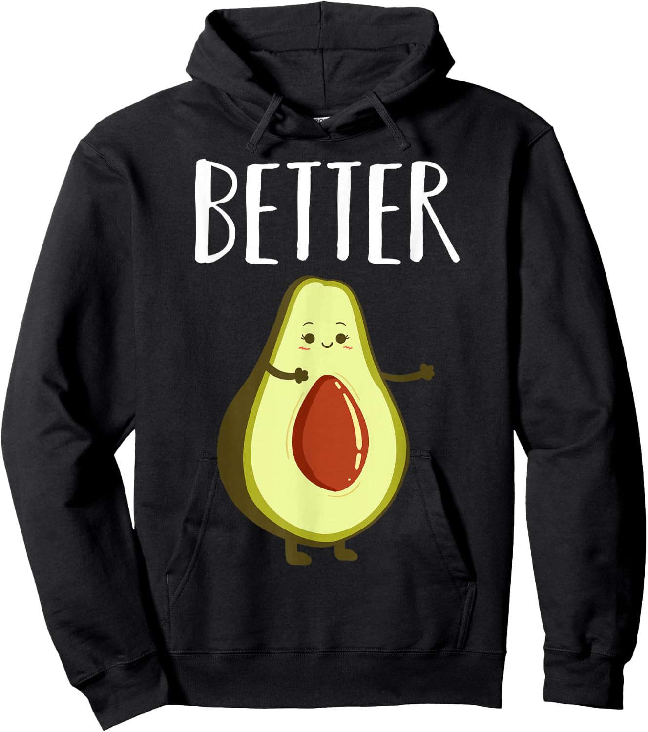 Better Half Avocado Matching Couple Valentine's Day Wedding Hoodie - Hoodie | Black