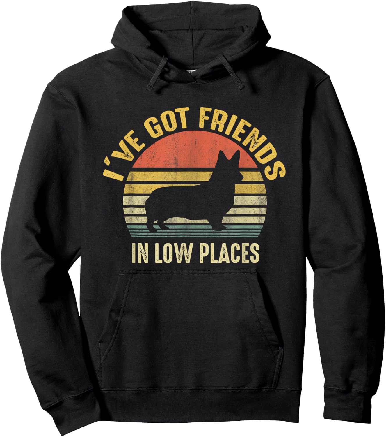 Corgi I've Got Friends In Low Place Gifts For Corgi Mom Dog Women Hoodie - Hoodie | Black