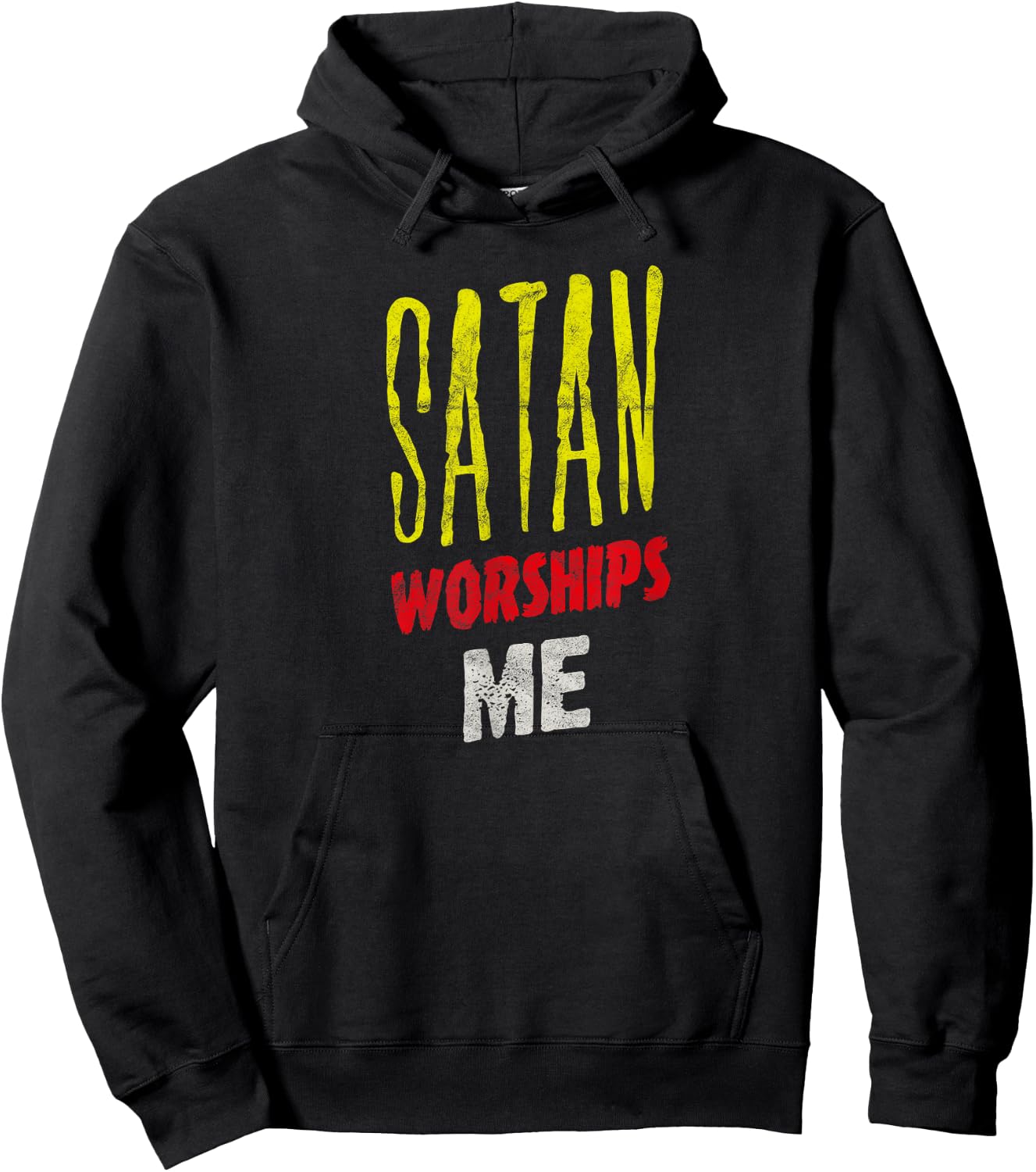 Satan Worships Me Occult Grunge Baphomet Antichrist Punk Hoodie - Hoodie | Black