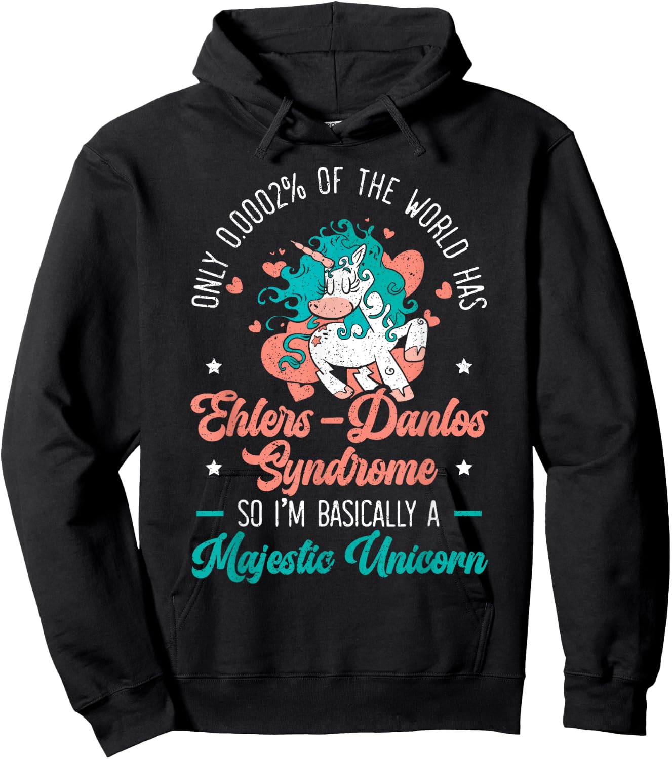 Unicorn Lover Ehlers-Danlos EDS and HSD Awareness Month Hoodie - Hoodie | Black