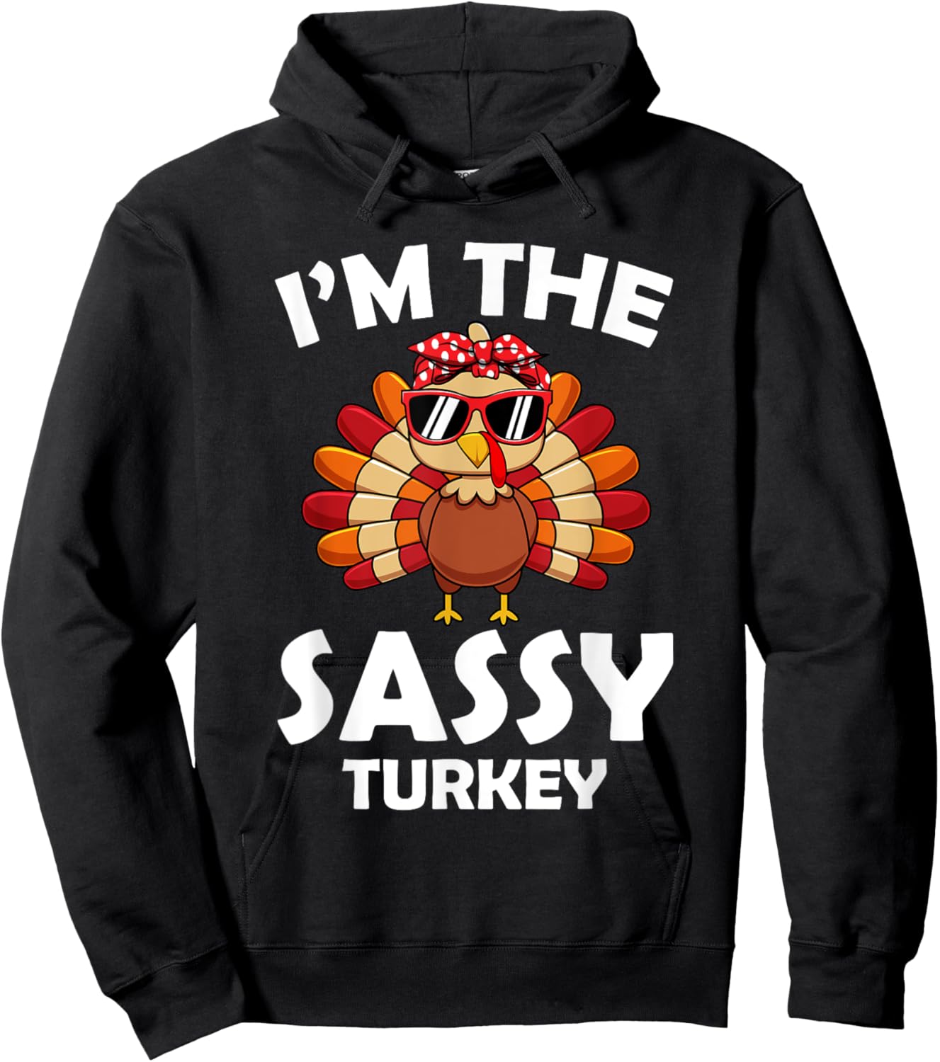 Sassy Turkey Family Group Matching Thanksgiving Party Hoodie - Hoodie | Black