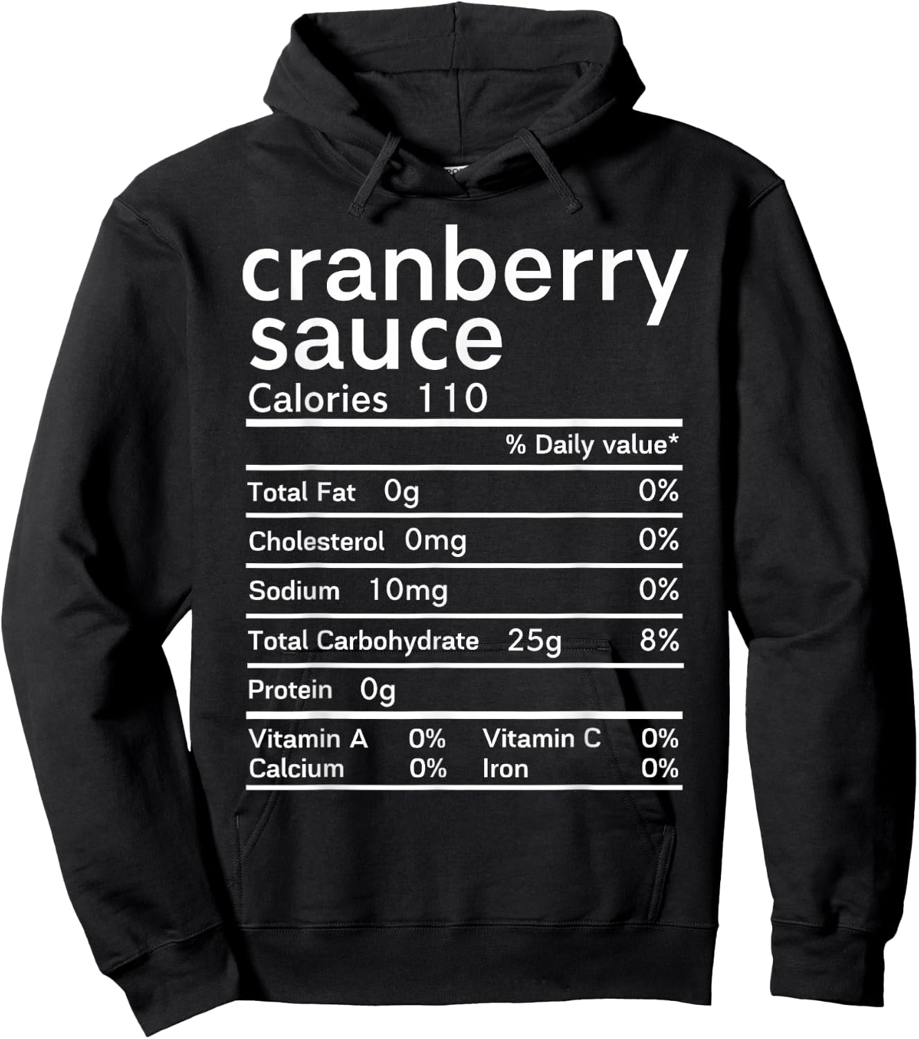 Cranberry sauce nutrition facts Thanksgiving Hoodie - Hoodie | Black