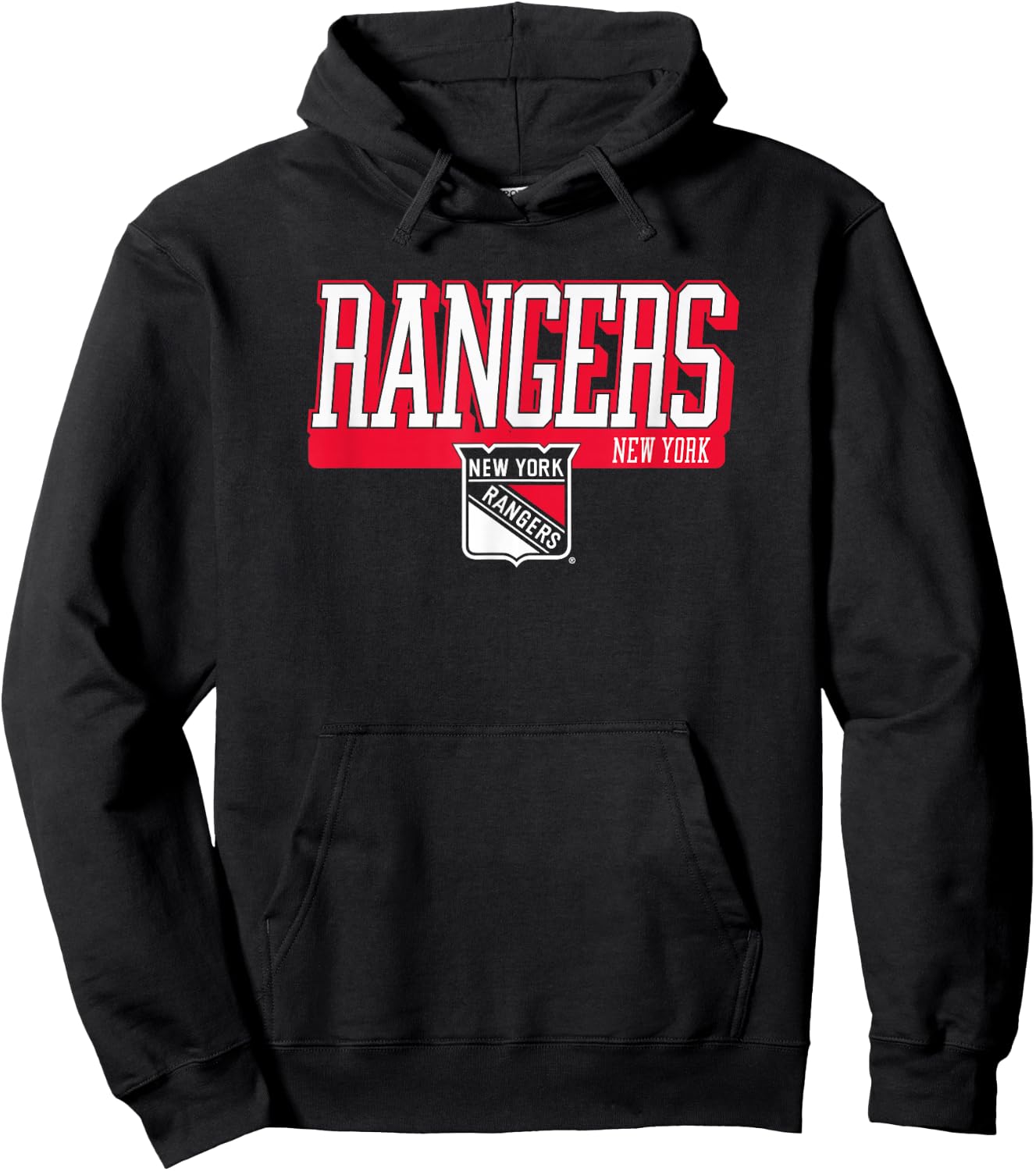 New York Rangers Faceoff Royal Blue Officially Licensed Hoodie - Hoodie | Black