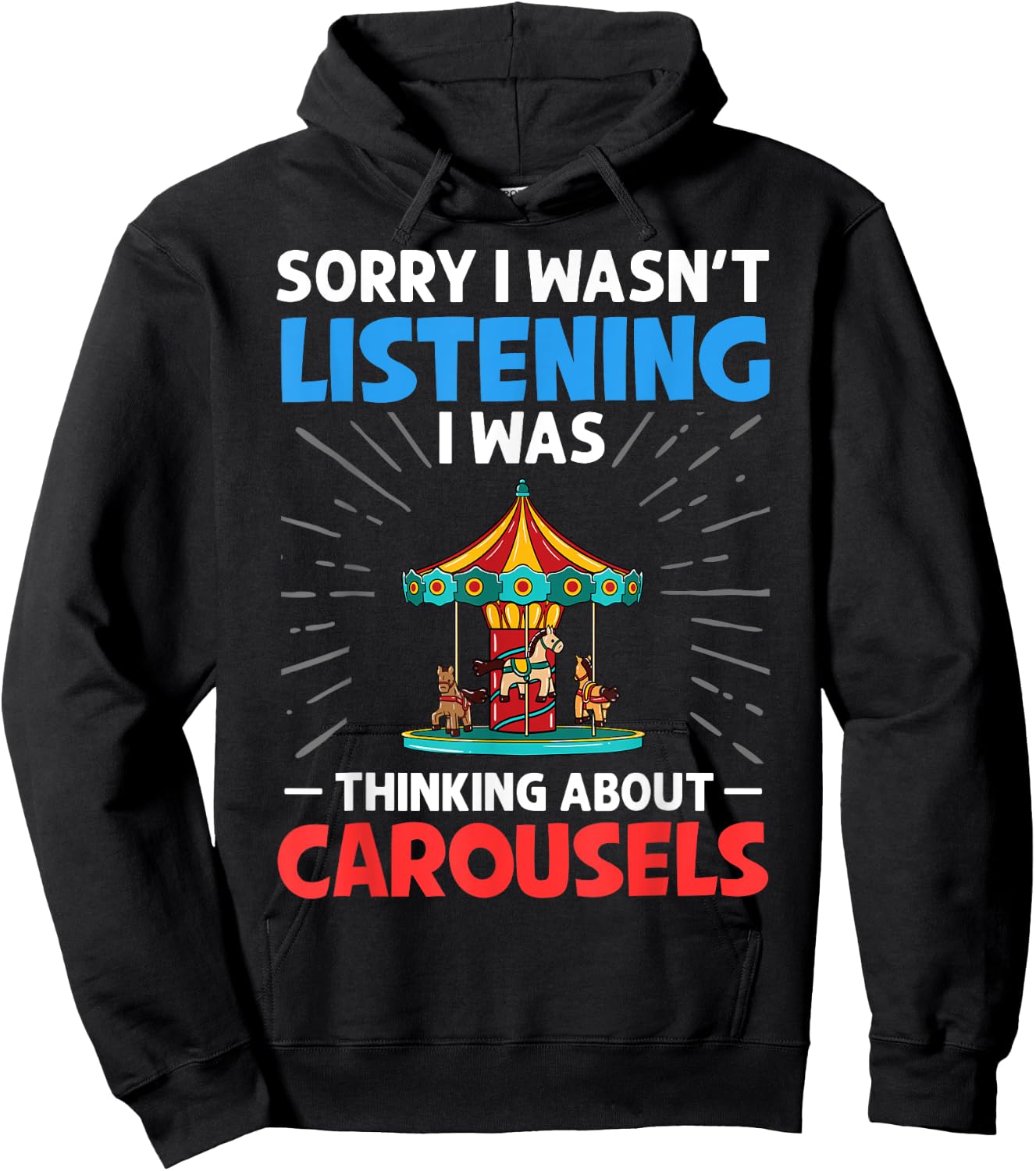 Carousel Horse Tornado Carnival Ride Amusement Park Hoodie - Hoodie | Black
