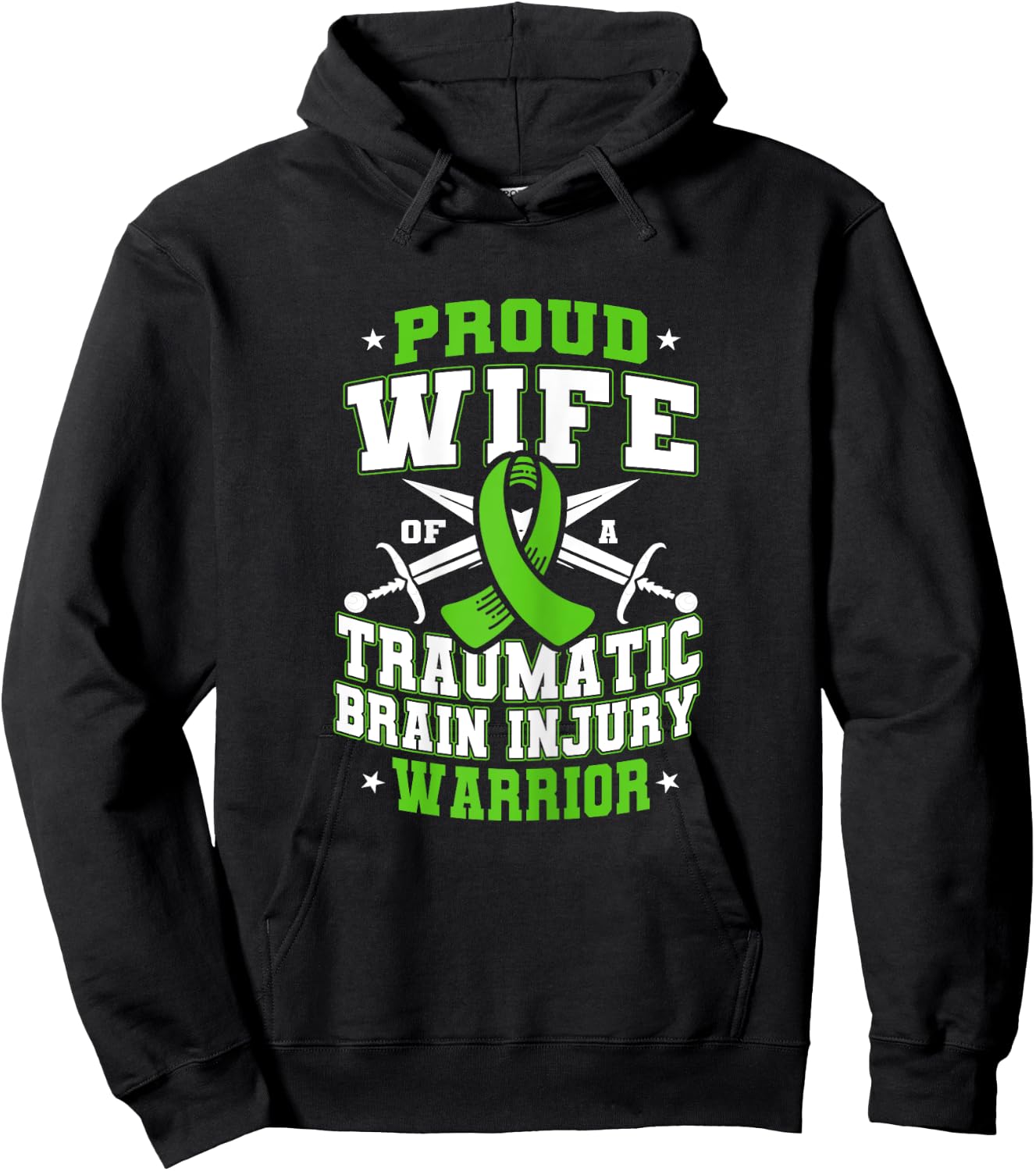Proud Wife Of A Traumatic Brain Injury Warrior Hoodie - Hoodie | Black