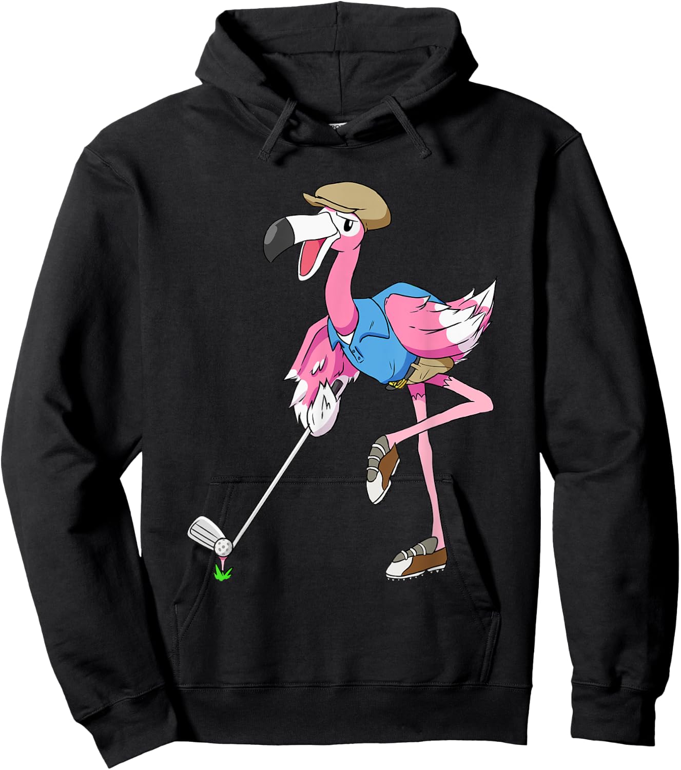 Flamingo Golf Vacation Shirt Funny Golfing Club Hoodie - Hoodie | Black