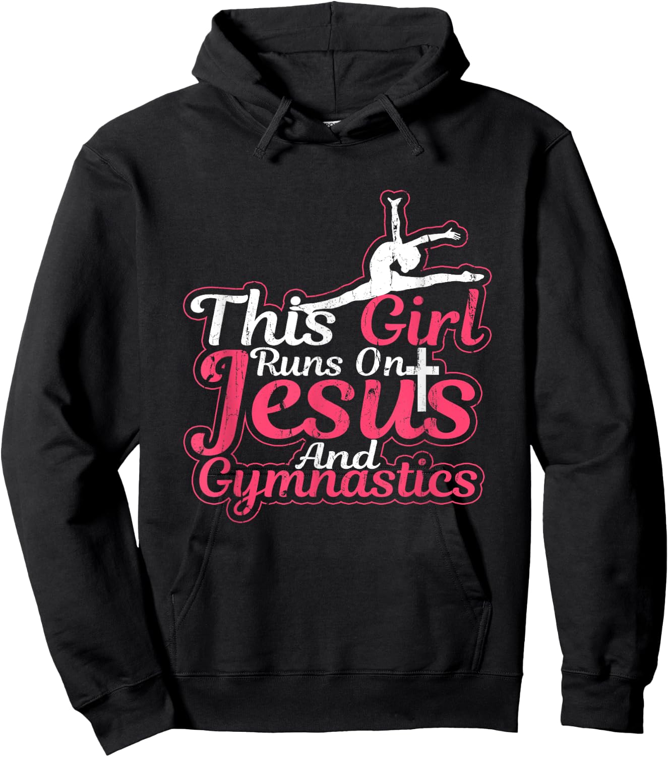 This Girl Runs On Jesus And Gymnastics T Shirt Christian Gym Hoodie - Hoodie | Black