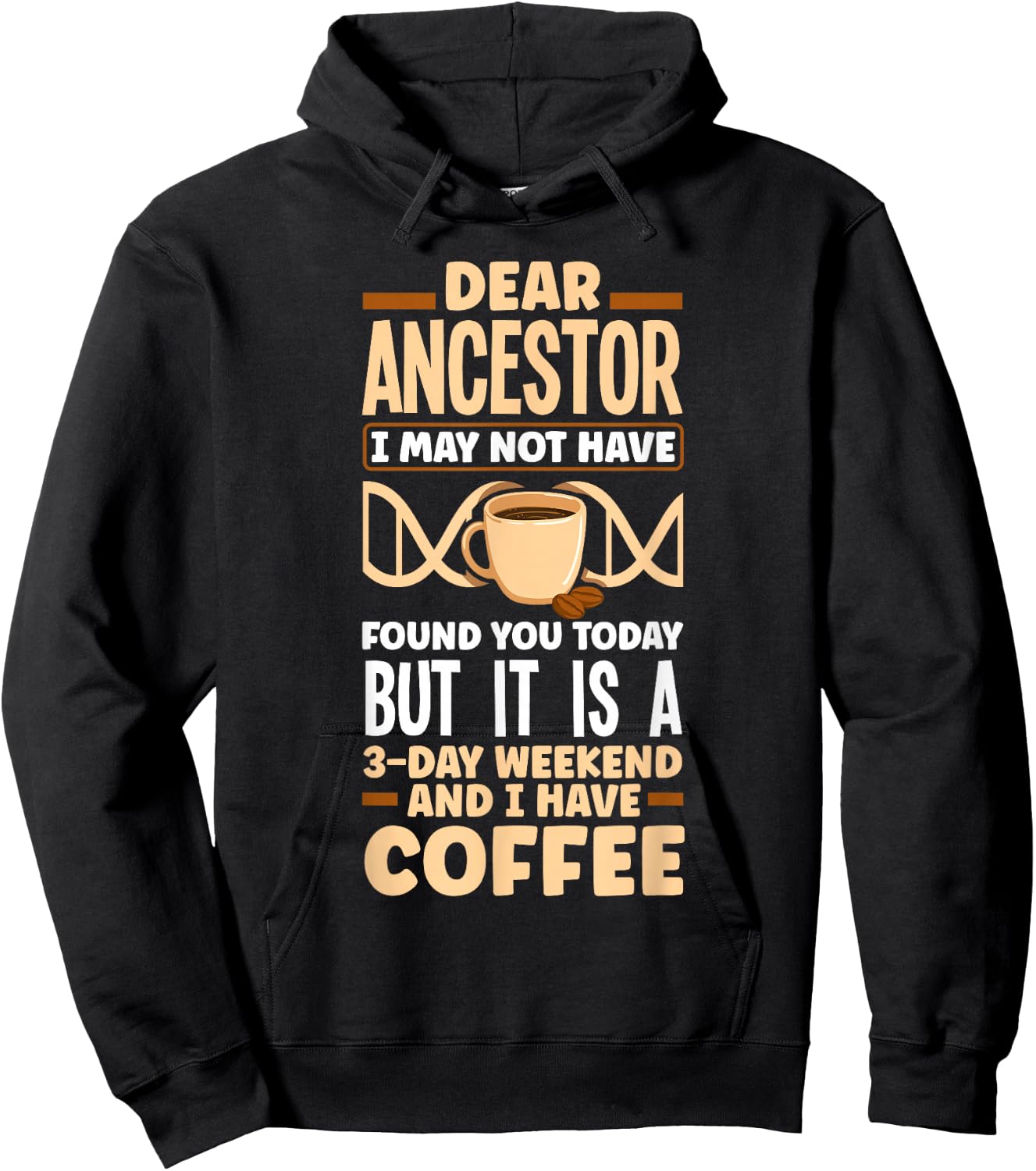 Genealogy Genealogist Ancestry Coffee Funny Hoodie - Hoodie | Black