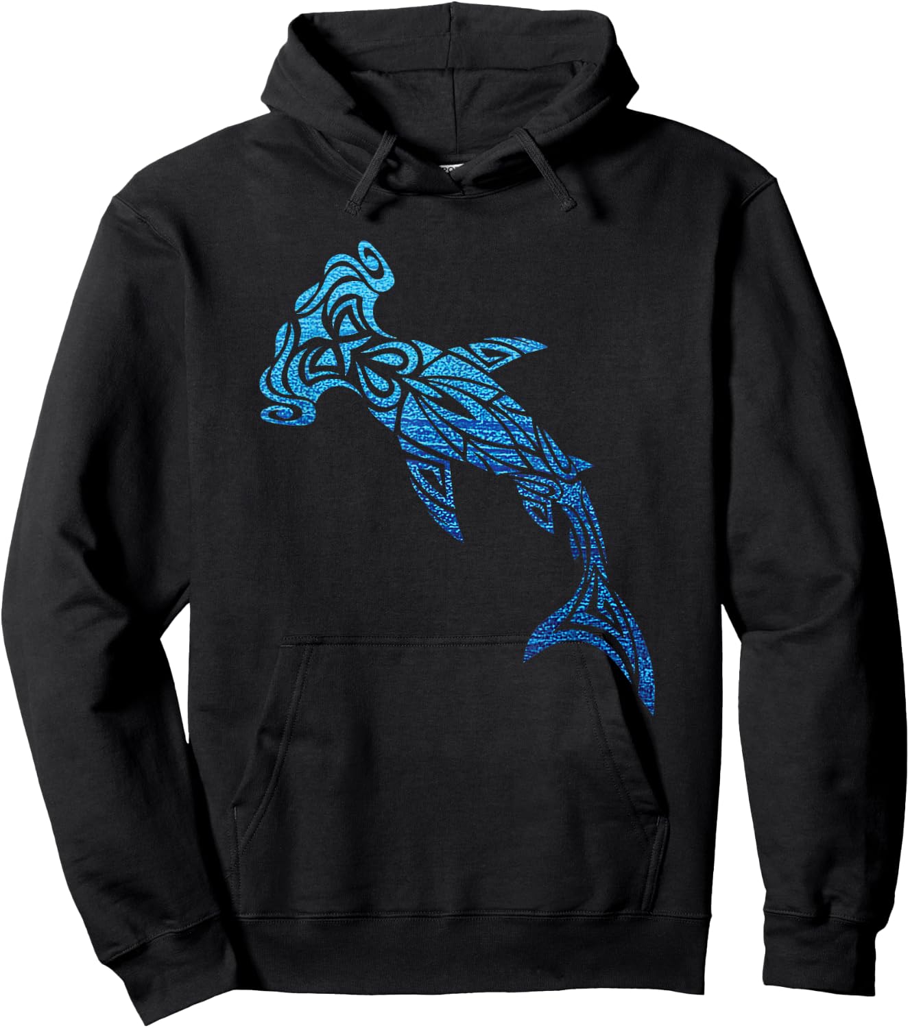 Hammerhead Shark Hawaiian Polynesian Tribal Tattoo Vacation Hoodie - Hoodie | Black