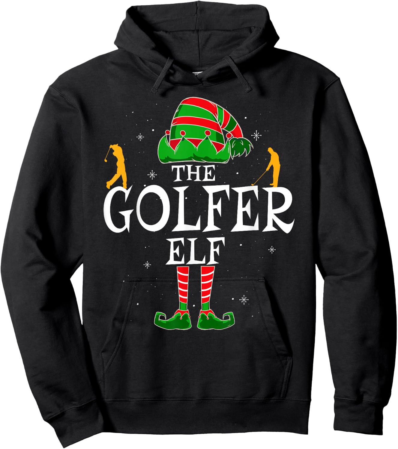 The Golfer Elf Group Matching Family Christmas Golf Funny Hoodie - Hoodie | Black