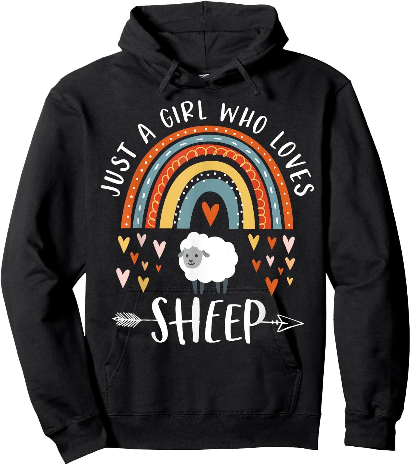 Just A Girl Who Loves Sheep Rainbow Gifts For Lamb Lover Hoodie - Hoodie | Black