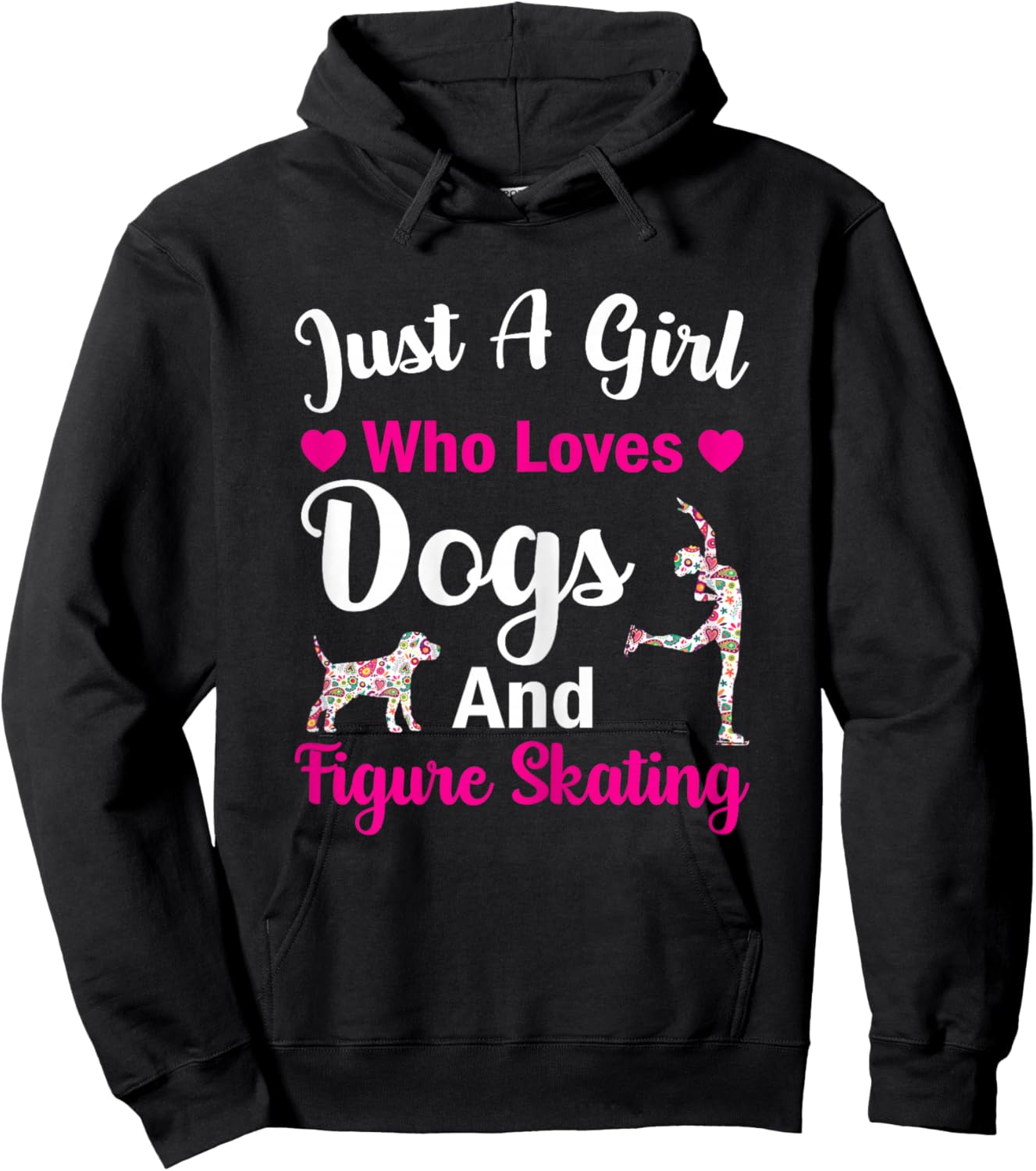 Just A Girl Who Loves Dogs And Figure Skating Cat Lover Hoodie - Hoodie | Black