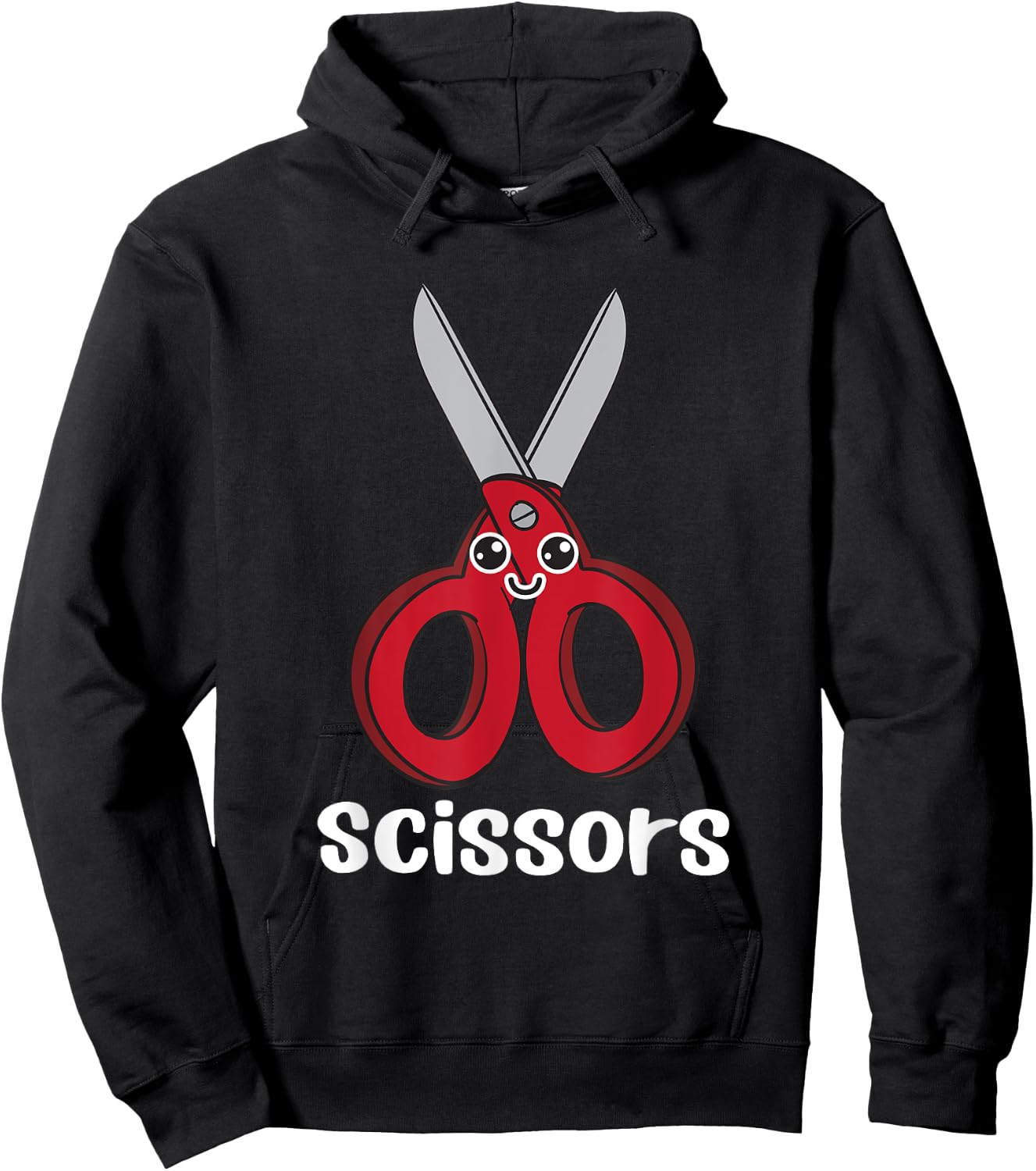 Rock Paper Scissors Game Cute Scissors Costume Kawaii Hoodie - Hoodie | Black