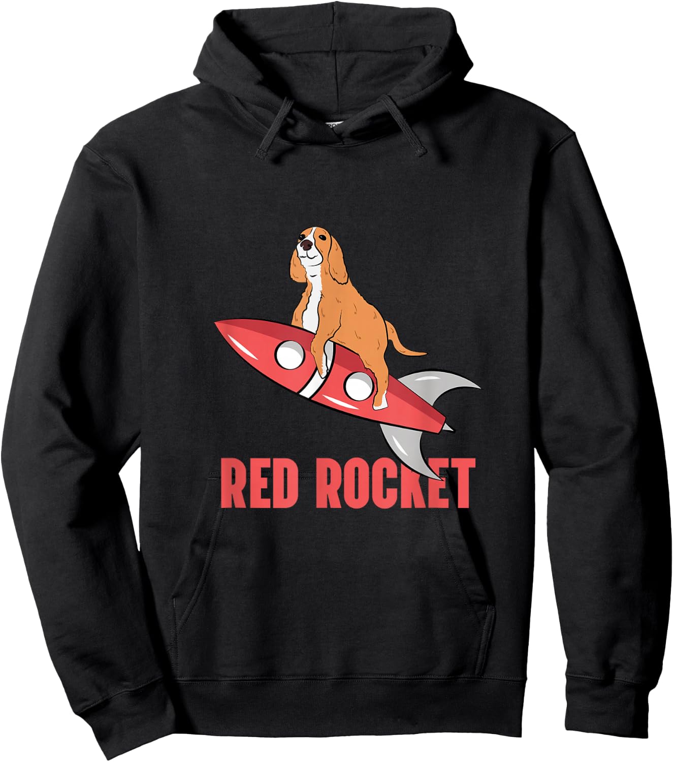 Red Rocket Dog Funny Thank You Meme Hoodie - Hoodie | Black