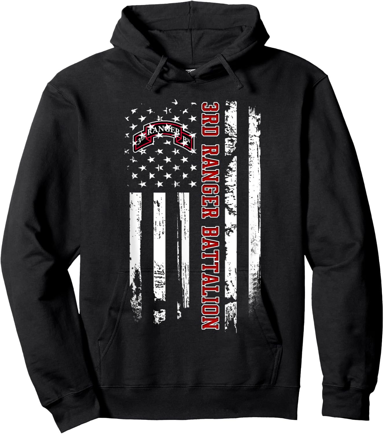 3rd Ranger Battalion Veteran USA Flag Veterans Day Xmas Men Hoodie - Hoodie | Black