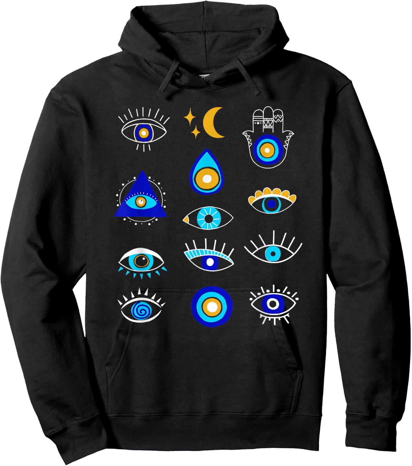 Evil Eye Curse Protection Seeing Eyes Nazar Mati Evil Eye Hoodie - Hoodie | Black