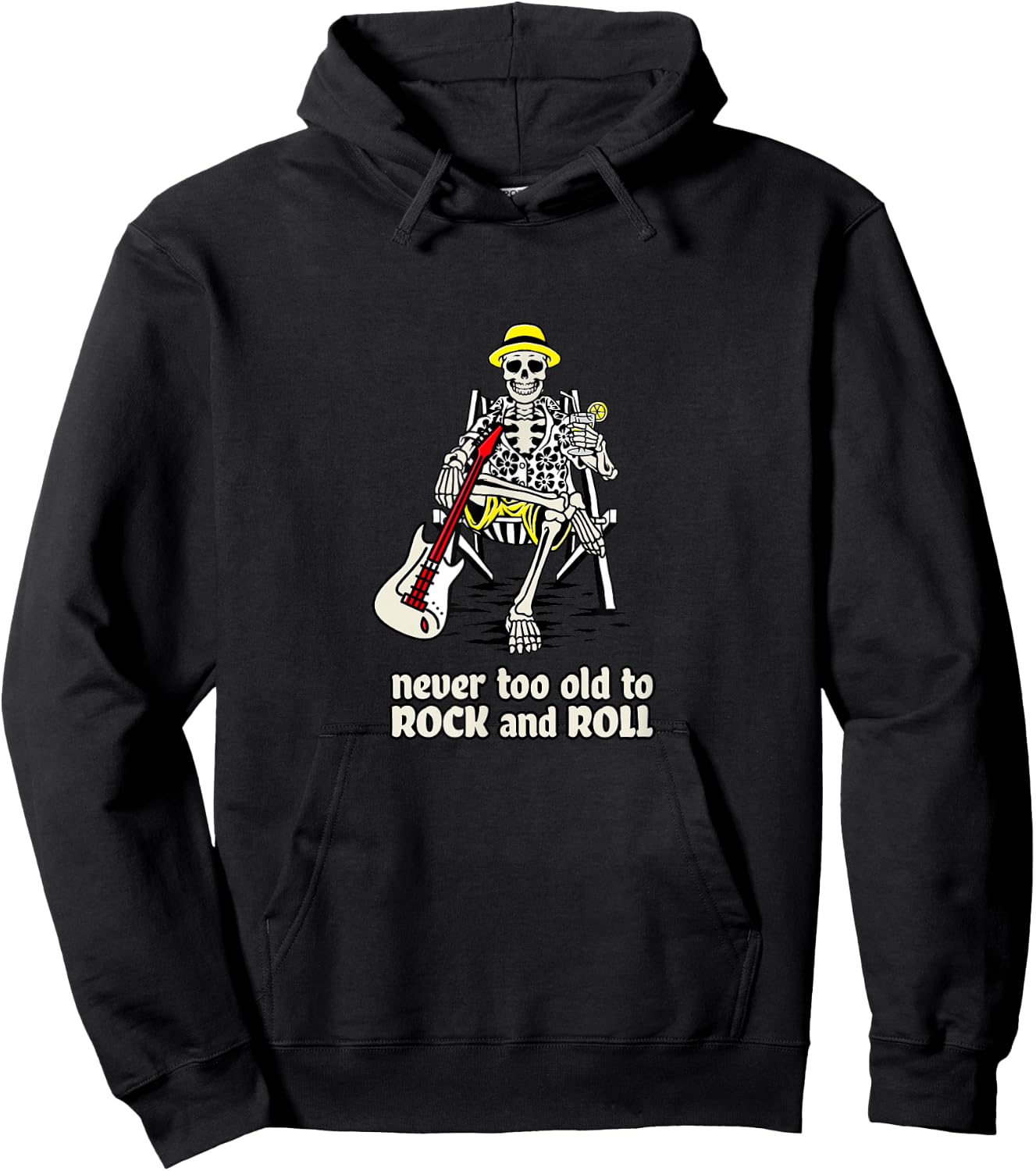 Never Too Old to Rock and Roll - Classic Rock and Roll Hoodie - Hoodie | Black