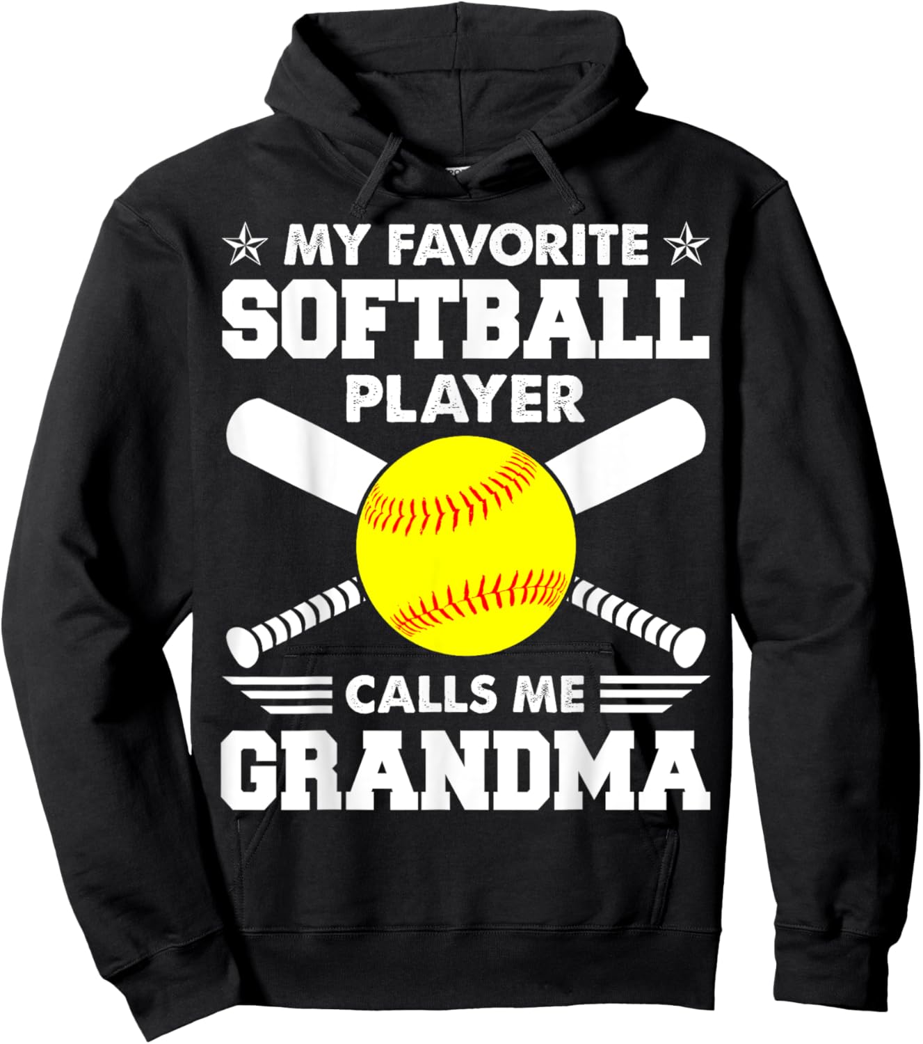 My Favorite Softball Player Calls Me Grandma Funny Hoodie - Hoodie | Black