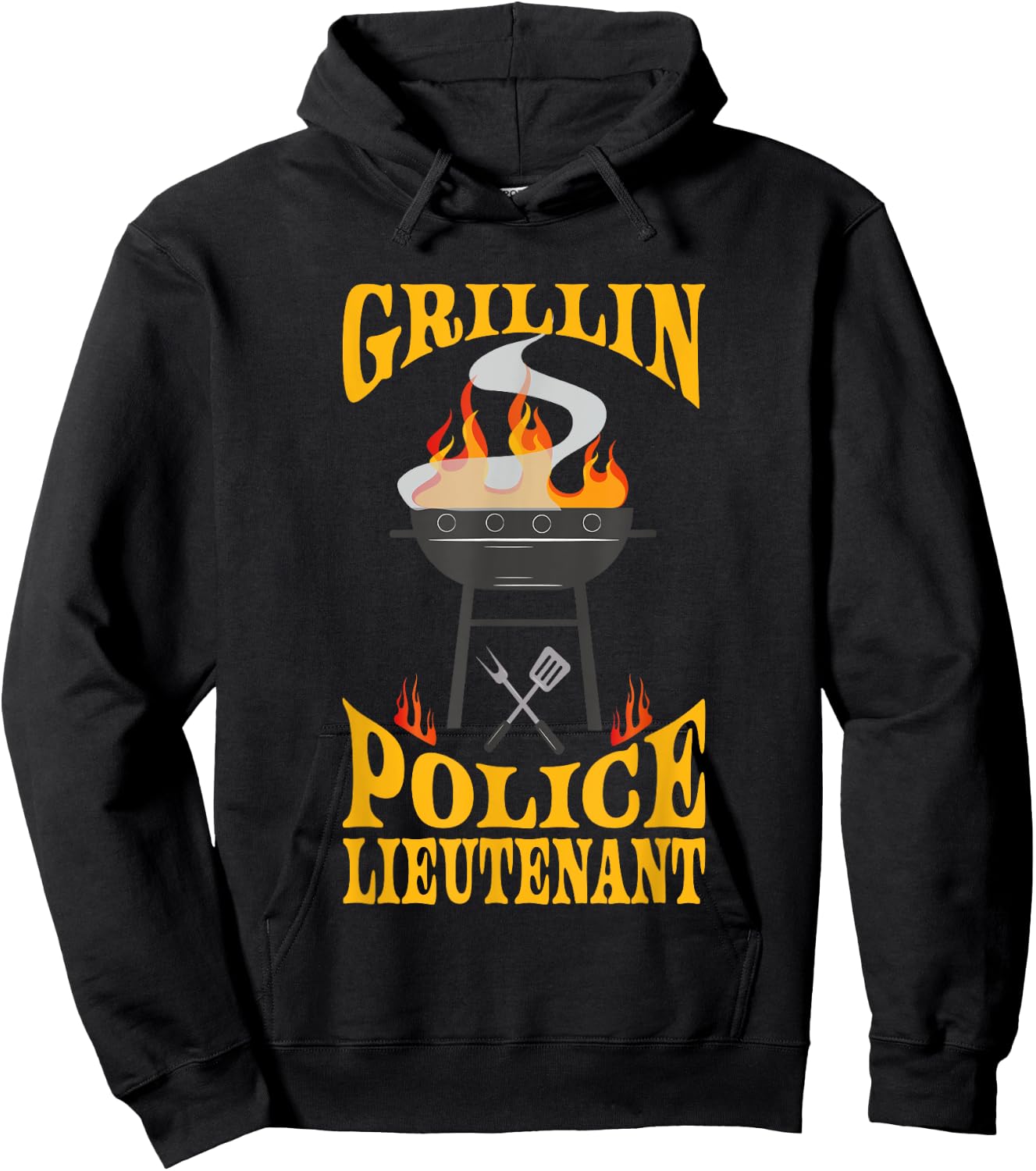 Police Lieutenant BBQ Grill Smoker & Barbecue Chef Hoodie - Hoodie | Black