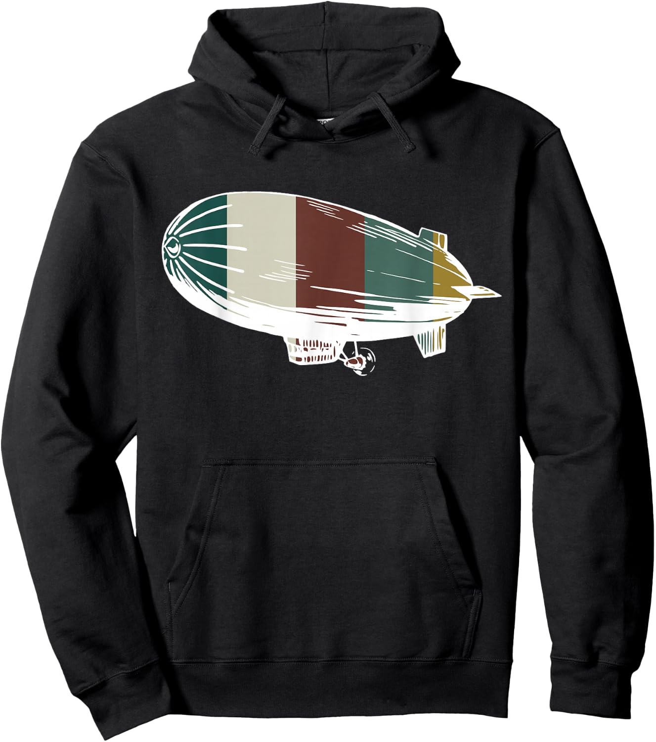 Retro Airship - Vintage Blimp / Zeppelin for Aircraft Lovers Hoodie - Hoodie | Black
