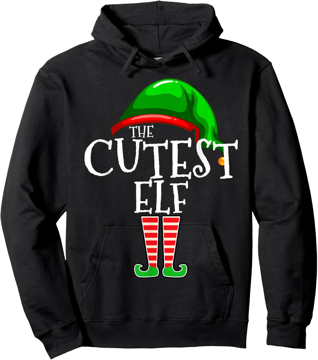 The Cutest Elf Group Matching Family Christmas Hoodie - Hoodie | Black