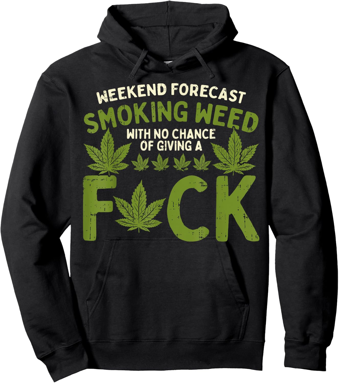 Weekend Forecast Smoking Weed Cannabis 420 THC Stoner Gift Hoodie - Hoodie | Black