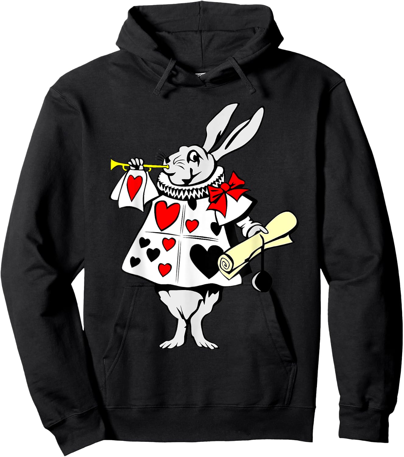 Alice in Wonderland Rabbit easter bunny playing music Hoodie - Hoodie | Black