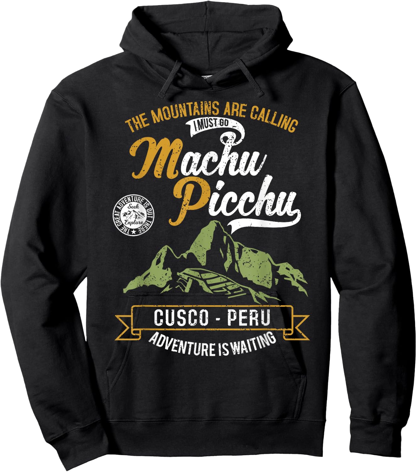 Vintage Peru Shirt Cusco Machu Picchu Llama Jersey Souvenir Hoodie - Hoodie | Black