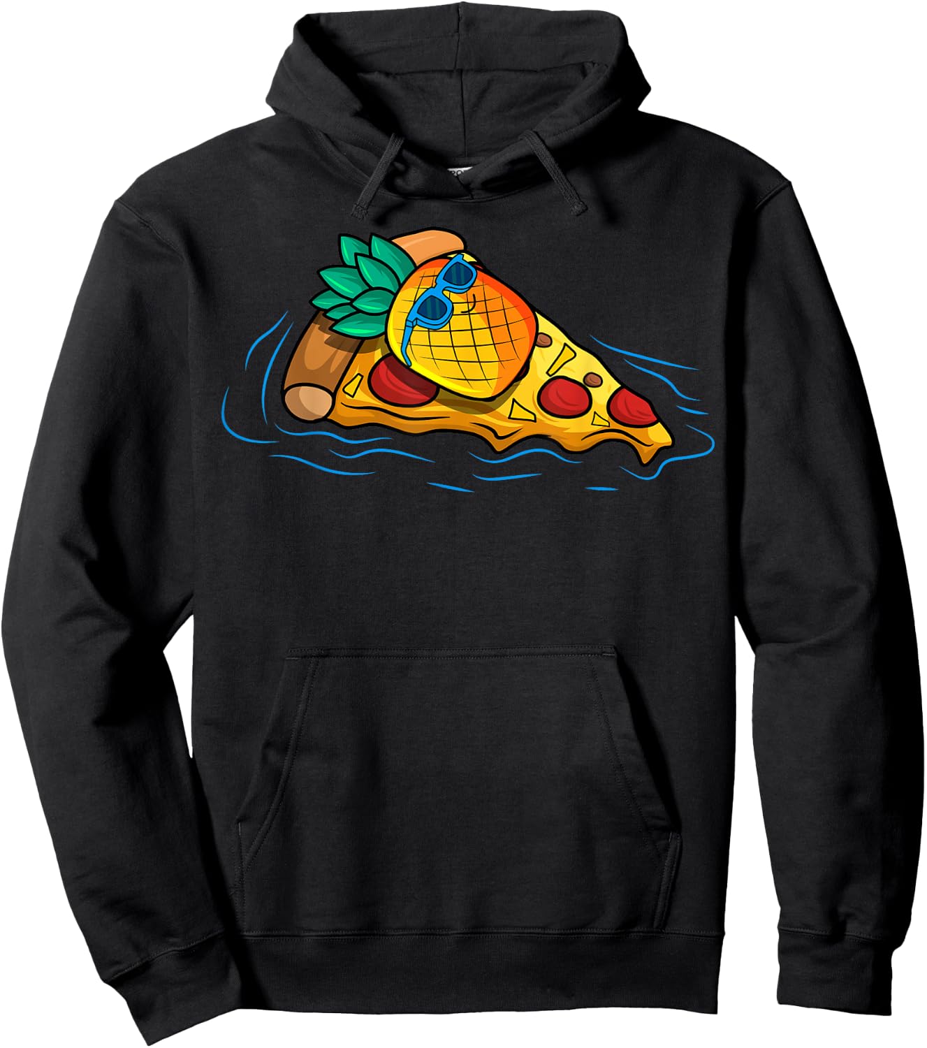 Pineapple Pizza Hawaiian Floating Food Snack Lover Hoodie - Hoodie | Black