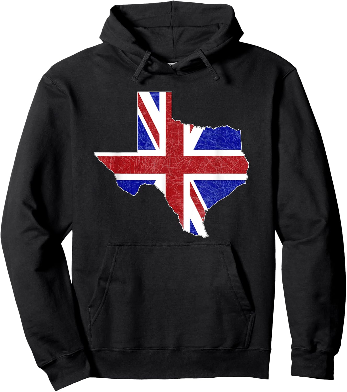 British Texas - UK Union Jack Flag Texas State Shape Design Hoodie - Hoodie | Black