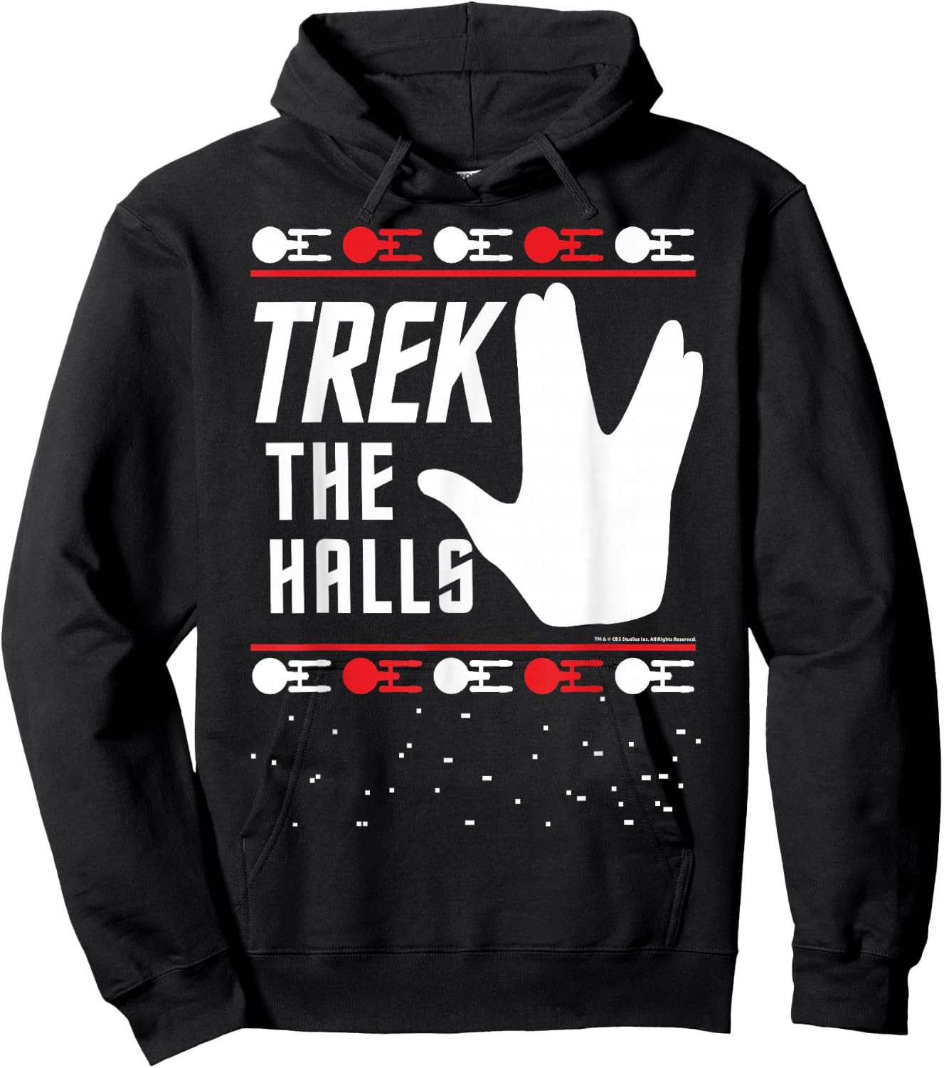 Star Trek Christmas Trek The Halls Sweater Hoodie - Hoodie | Black