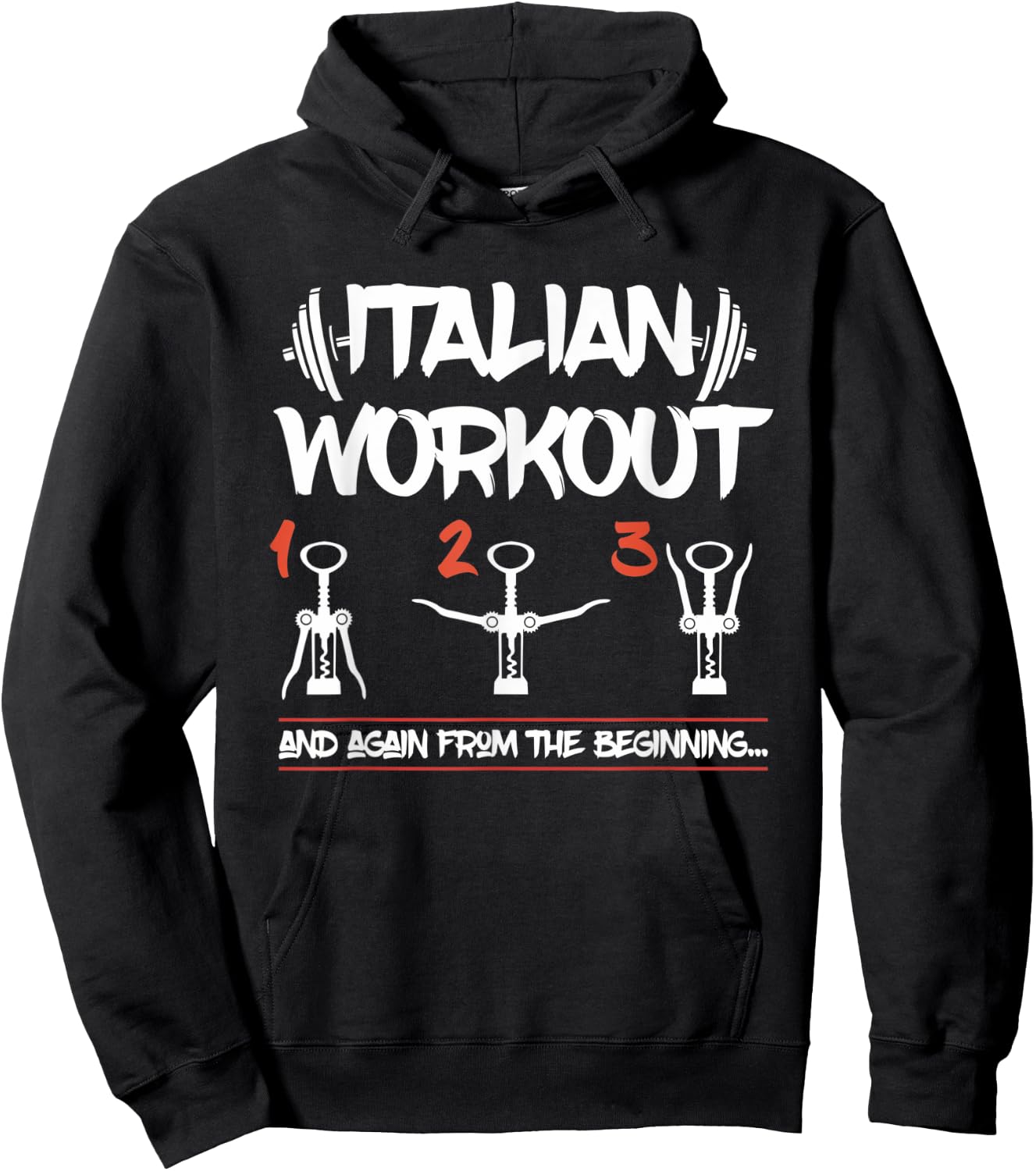 Italian Workout - Funny Italian Gifts Hoodie - Hoodie | Black