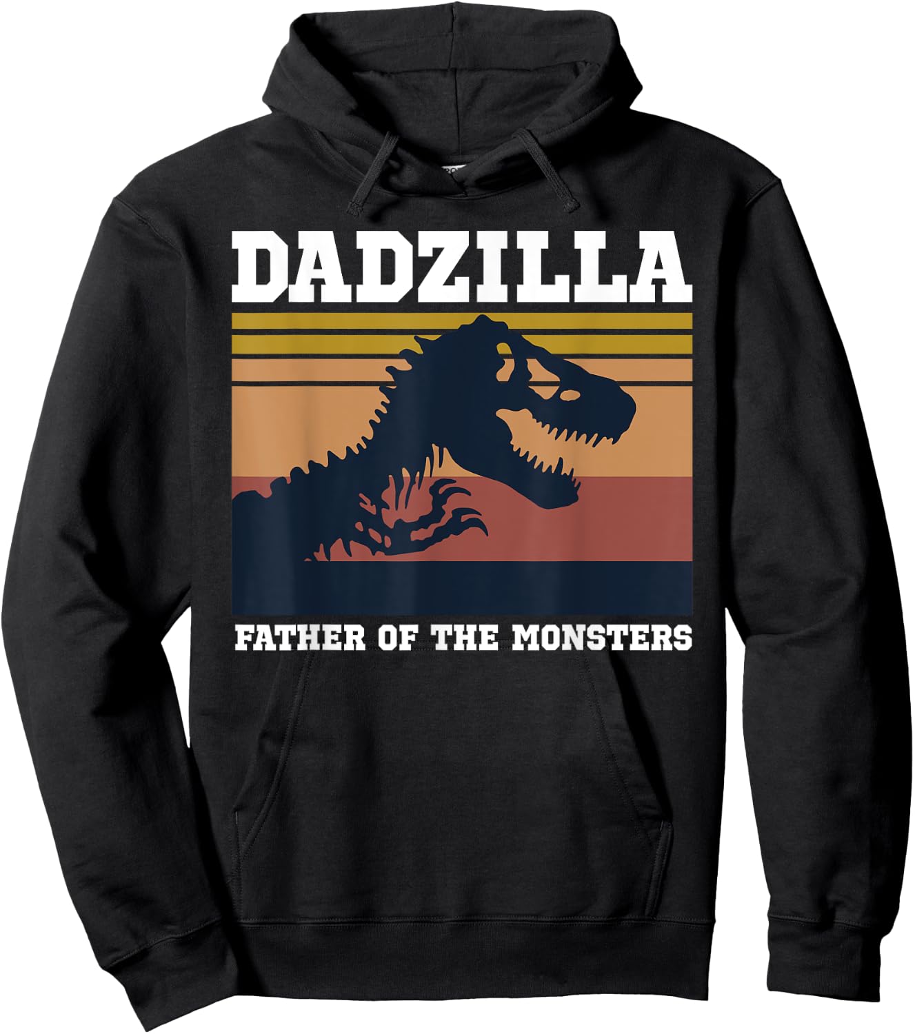 Dadzilla Father Of The Monsters Retro Vintage Hoodie - Hoodie | Black