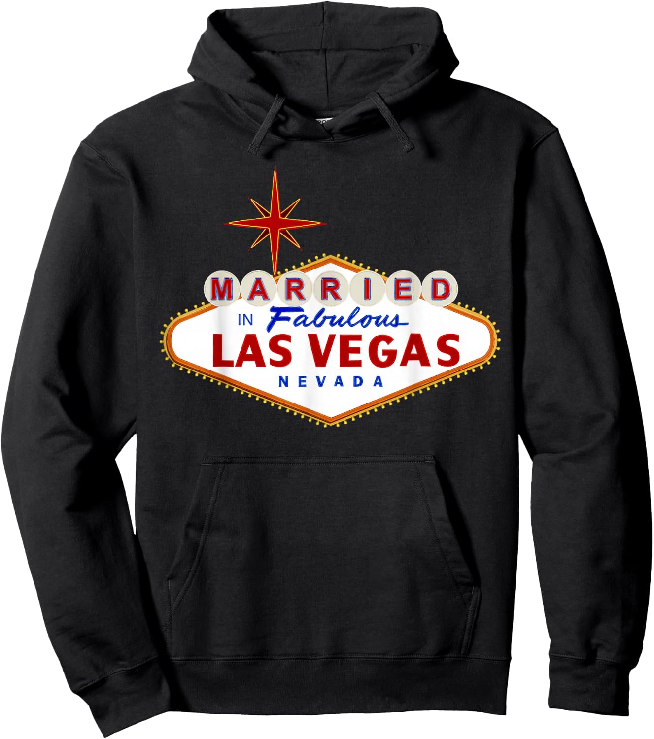 Married in Las Vegas Nevada Classic Sign T Shirt Hoodie - Hoodie | Black