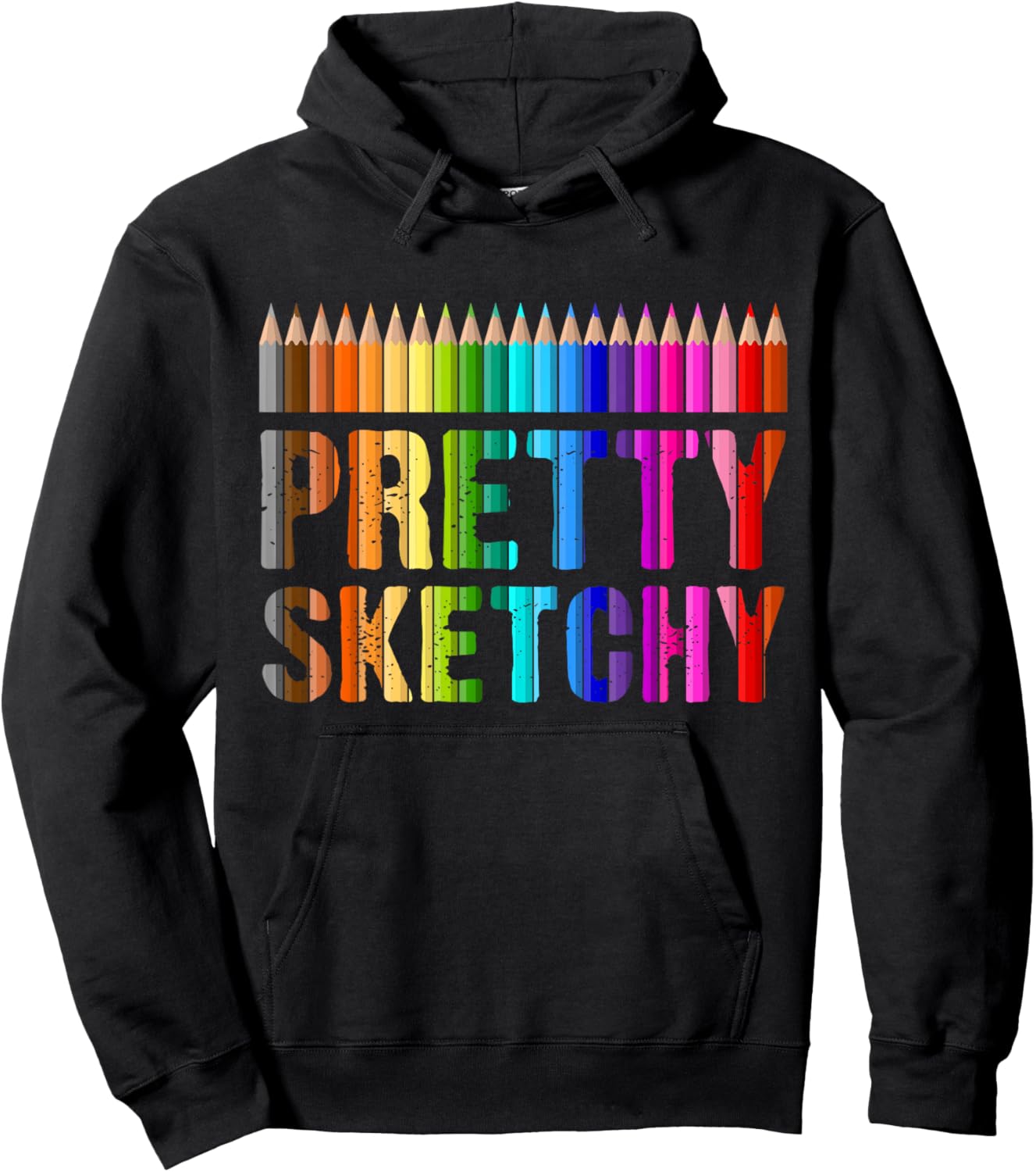 Pretty Sketchy Funny Art Teacher Artists Humor Hoodie - Hoodie | Black