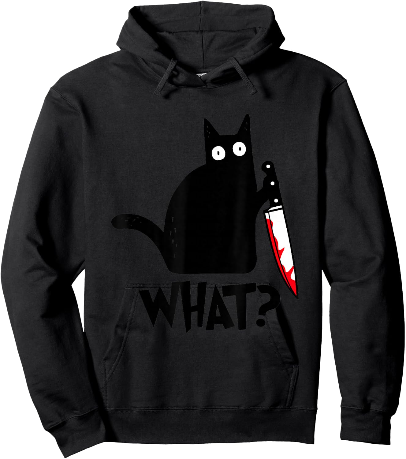 Cat What Funny Black Cat Shirt, Murderous Cat With Knife Hoodie - Hoodie | Black