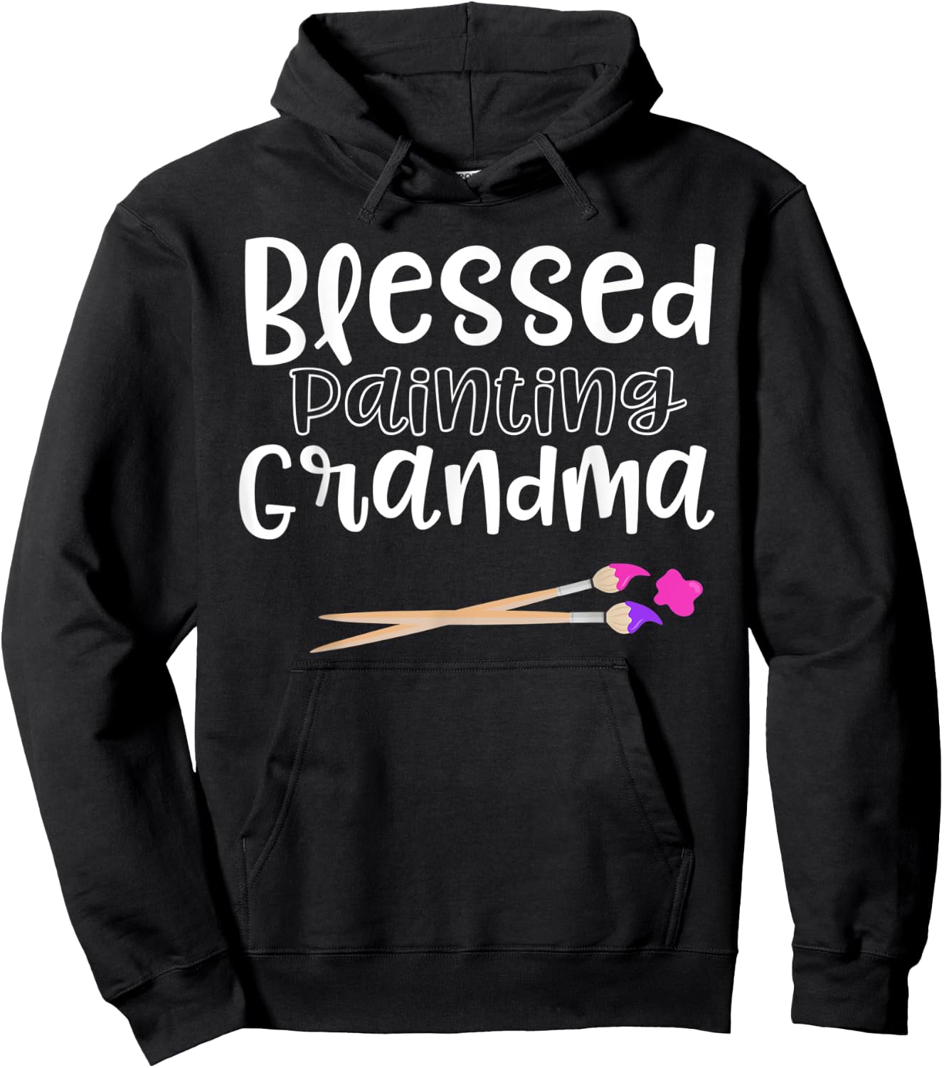 Art Gifts Artist Blessed Painting Grandma Shirt Hoodie - Hoodie | Black
