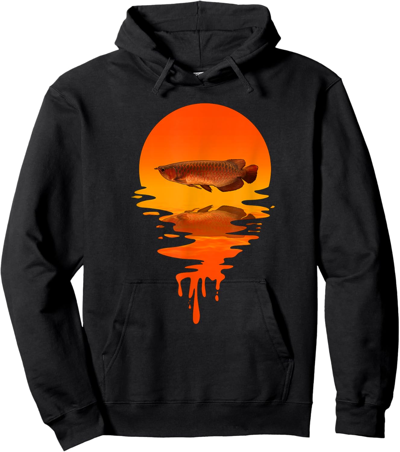 Vintage Retro Style Arowana Hoodie - Hoodie | Black