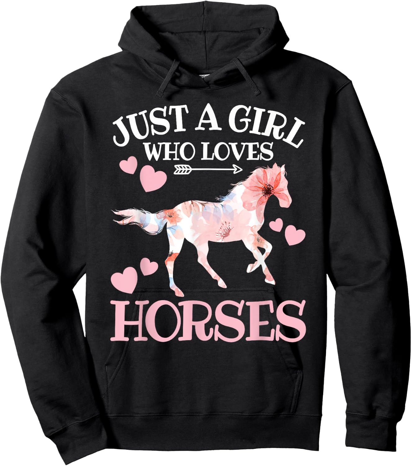 Just A Girl Who Loves Horses Teen Girls Horse Lover Hoodie - Hoodie | Black