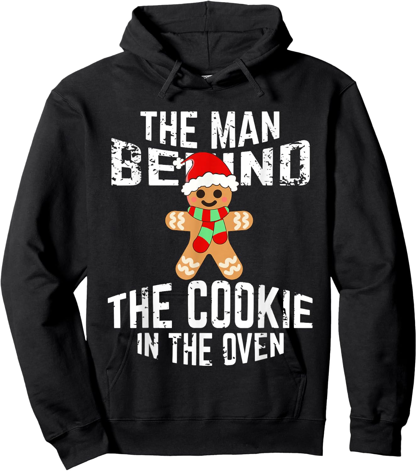 Funny Christmas Pregnancy Shirt Man Behind Cookie Dad to Be Hoodie - Hoodie | Black