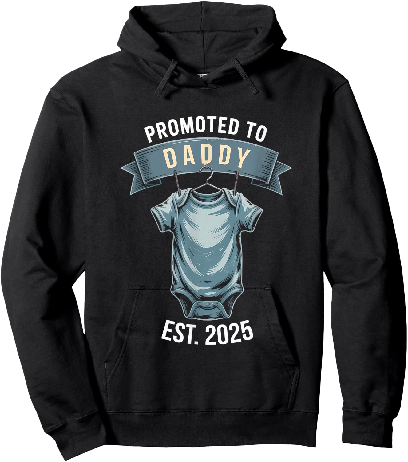 Promoted To Daddy Established 2025 - New Dad Dad Father's da Hoodie - Hoodie | Black