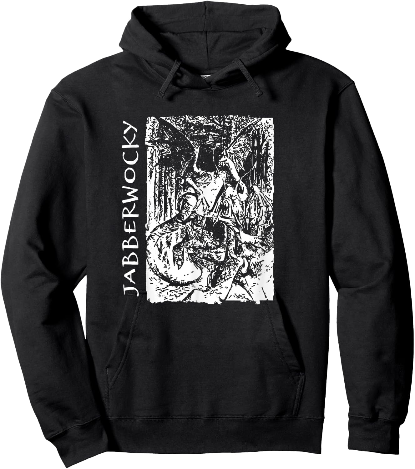 Jabberwocky - Alice - Sketched Style Hoodie - Hoodie | Black