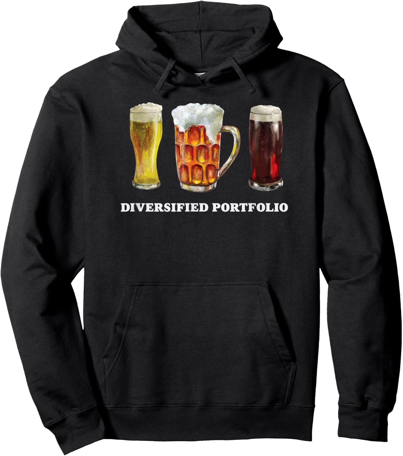 Diversified Portfolio Beer Mug Funny Beer Shirt Hoodie - Hoodie | Black