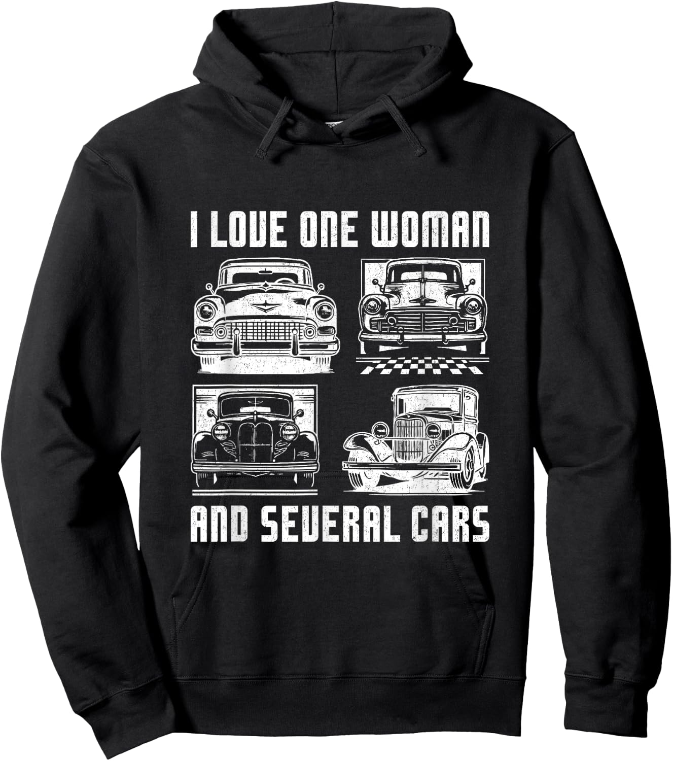 I Love One Woman and Several Cars Funny Car Guy Enthusiast Hoodie - Hoodie | Black