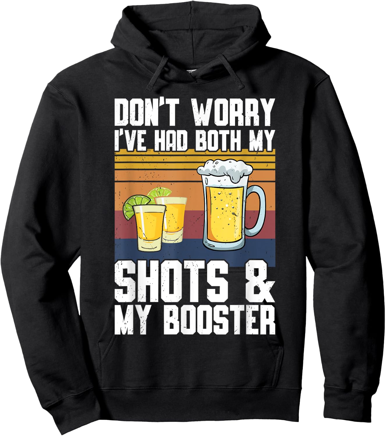 Don't Worry I've Had Both My Shots & Booster Funny Vaccine Hoodie - Hoodie | Black