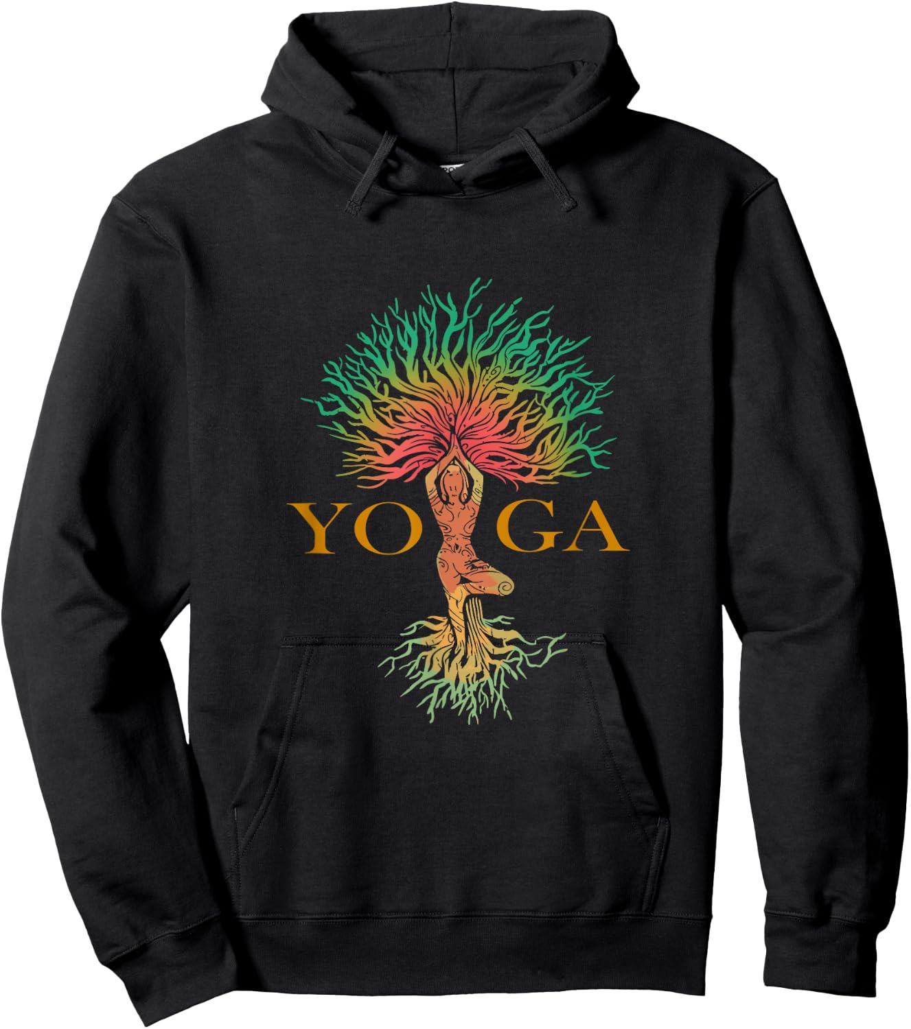 Tree of Life with Woman Yoga Chakra Haka Yoga Hoodie - Hoodie | Black