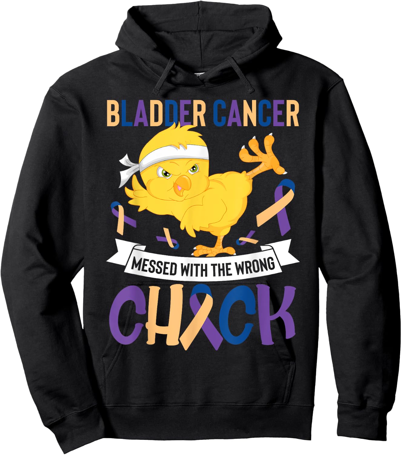 Bladder Cancer Messed With The Wrong Chick Warriors Fighters Hoodie - Hoodie | Black